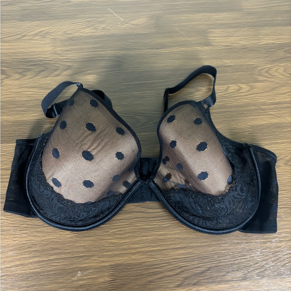 Inspire Black‎ Sheer Polka Dot Bra Size 40DDD